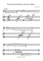Duo für Flöte und Klavier in 4 Sätzen, III. Andante